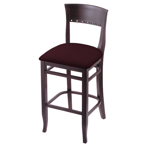 25" Counter Stool, Dark Cherry Finish, Canter Bordeaux Seat